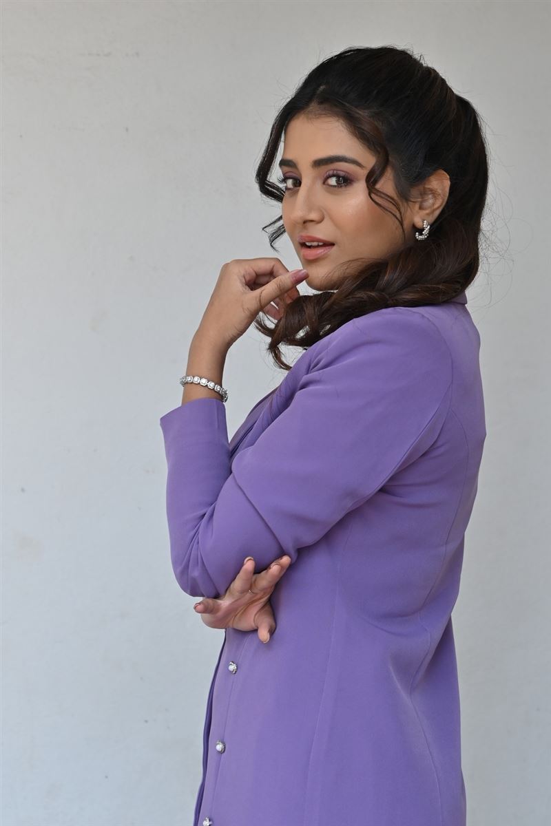 Telugu Actress Rashi Singh in Violet Coat